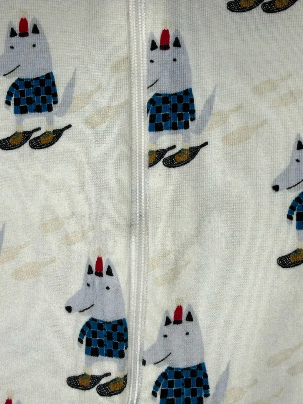 Hanna Andersson Hey Wolfie Winter Pattern Organic Sleeper